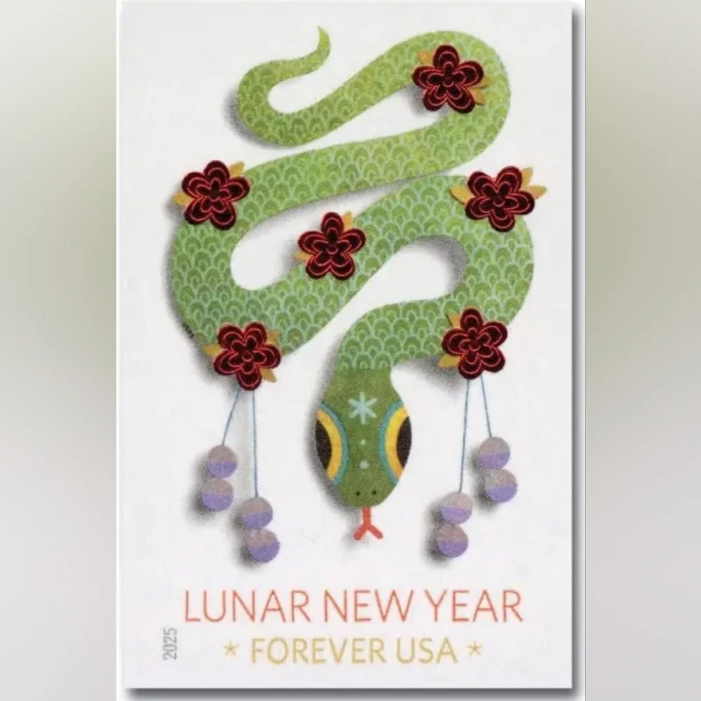 100 Lunar New Year of the Snake 2025 Forever Postage‎ Stamps US Postal USPS
